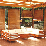 10 Piece Garden Lounge Set with Cushions Honey Brown Pinewood