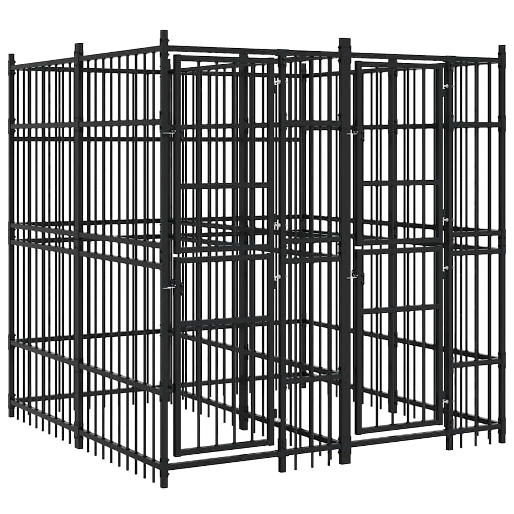 Outdoor Dog Kennel Steel 3.69 m?