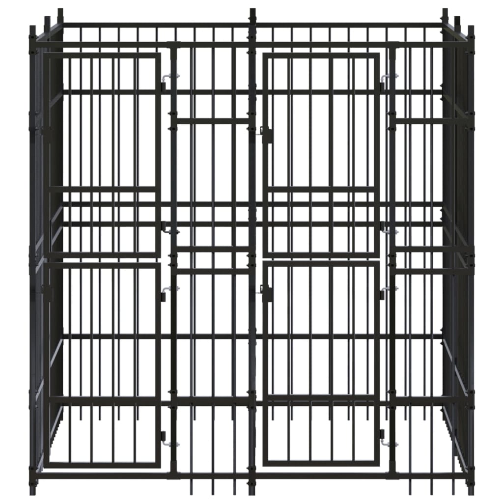 Outdoor Dog Kennel Steel 3.69 m?