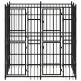 Outdoor Dog Kennel Steel 3.69 m² - Front View