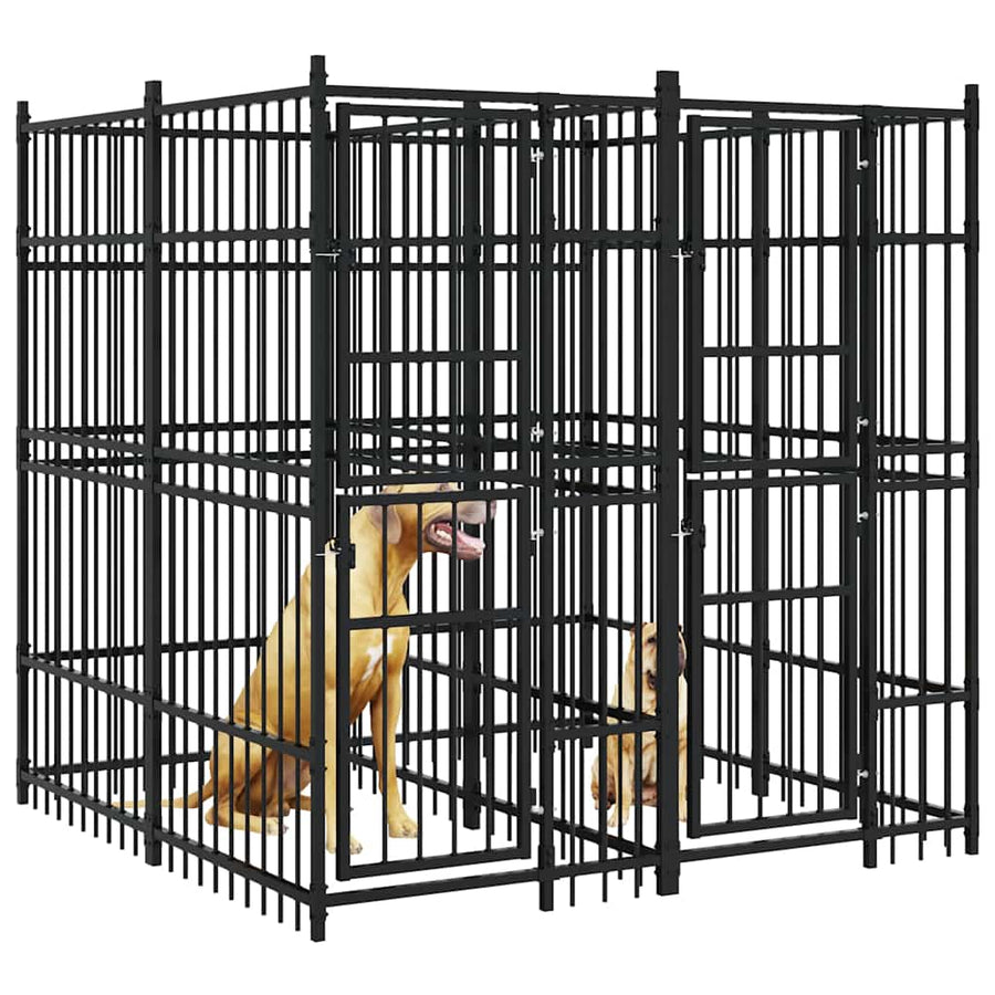 Outdoor Dog Kennel Steel 3,69 m²