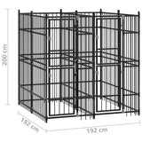 Outdoor Dog Kennel Steel 3.69 m² - Close-Up Angle