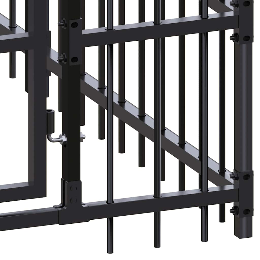 Outdoor Dog Kennel Steel 3.69 m?