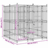 Outdoor Dog Kennel Steel 3.69 m?