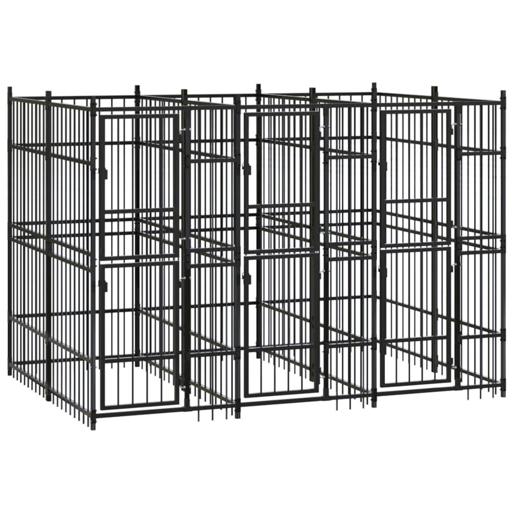 Outdoor Dog Kennel Steel 5.53 m?