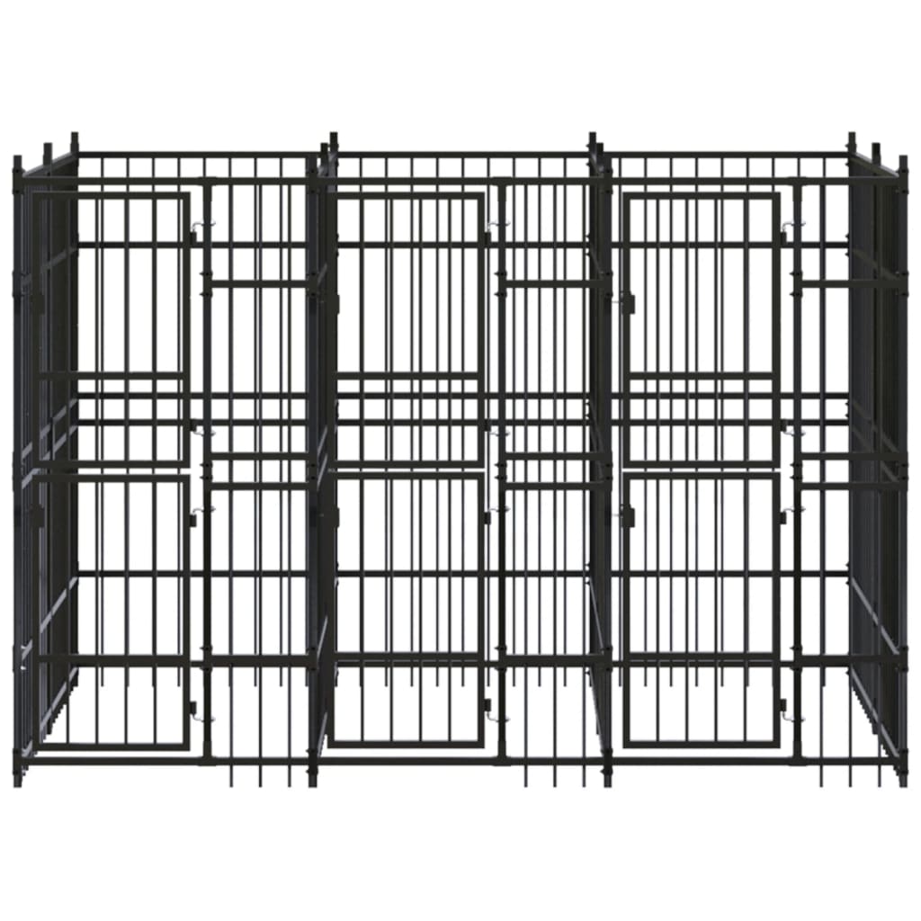 Outdoor Dog Kennel Steel 5.53 m?