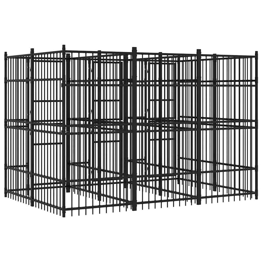 Outdoor Dog Kennel Steel 5.53 m?