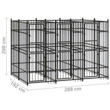 Outdoor Dog Kennel Steel 5.53 m?