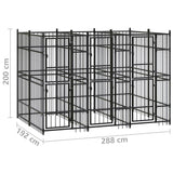 Outdoor Dog Kennel Steel 5.53 m² - Close-Up Angle