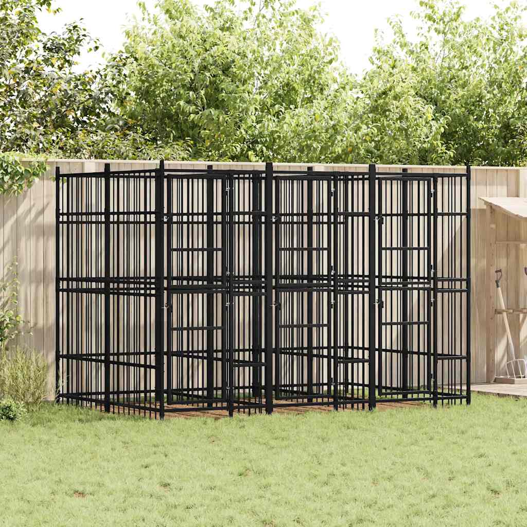 Outdoor Dog Kennel Steel 5.53 m?