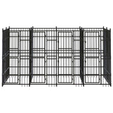 Outdoor Dog Kennel Steel 7.37 m² - Front View