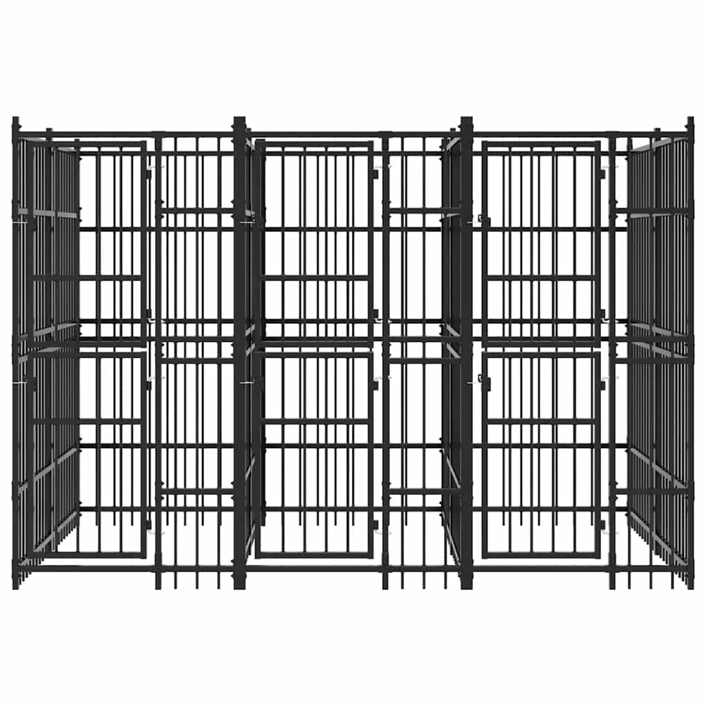 Outdoor Dog Kennel Steel 7.37 m?