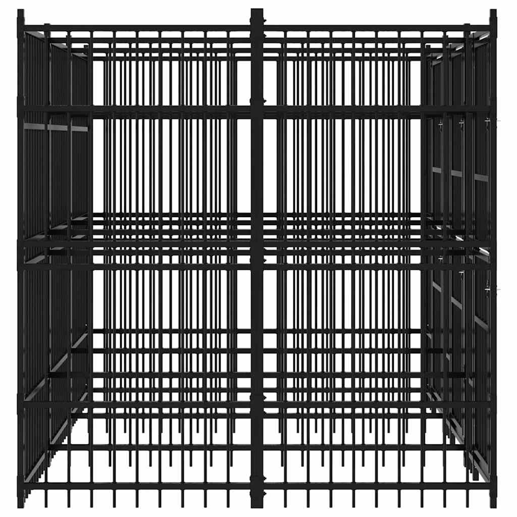 Outdoor Dog Kennel Steel 7.37 m?