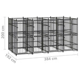 Outdoor Dog Kennel Steel 7.37 m?