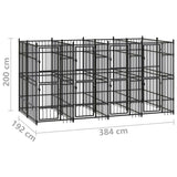 Outdoor Dog Kennel Steel 7.37 m² - Close-Up Angle