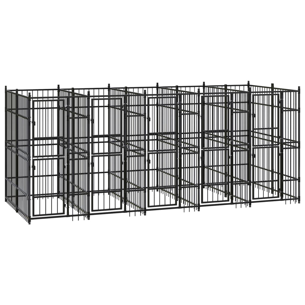 Outdoor Dog Kennel Steel 9.22 m?