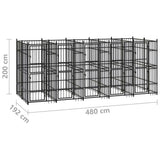Outdoor Dog Kennel Steel 9.22 m?