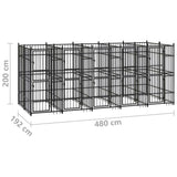 Outdoor Dog Kennel Steel 9.22 m² - Close-Up Angle