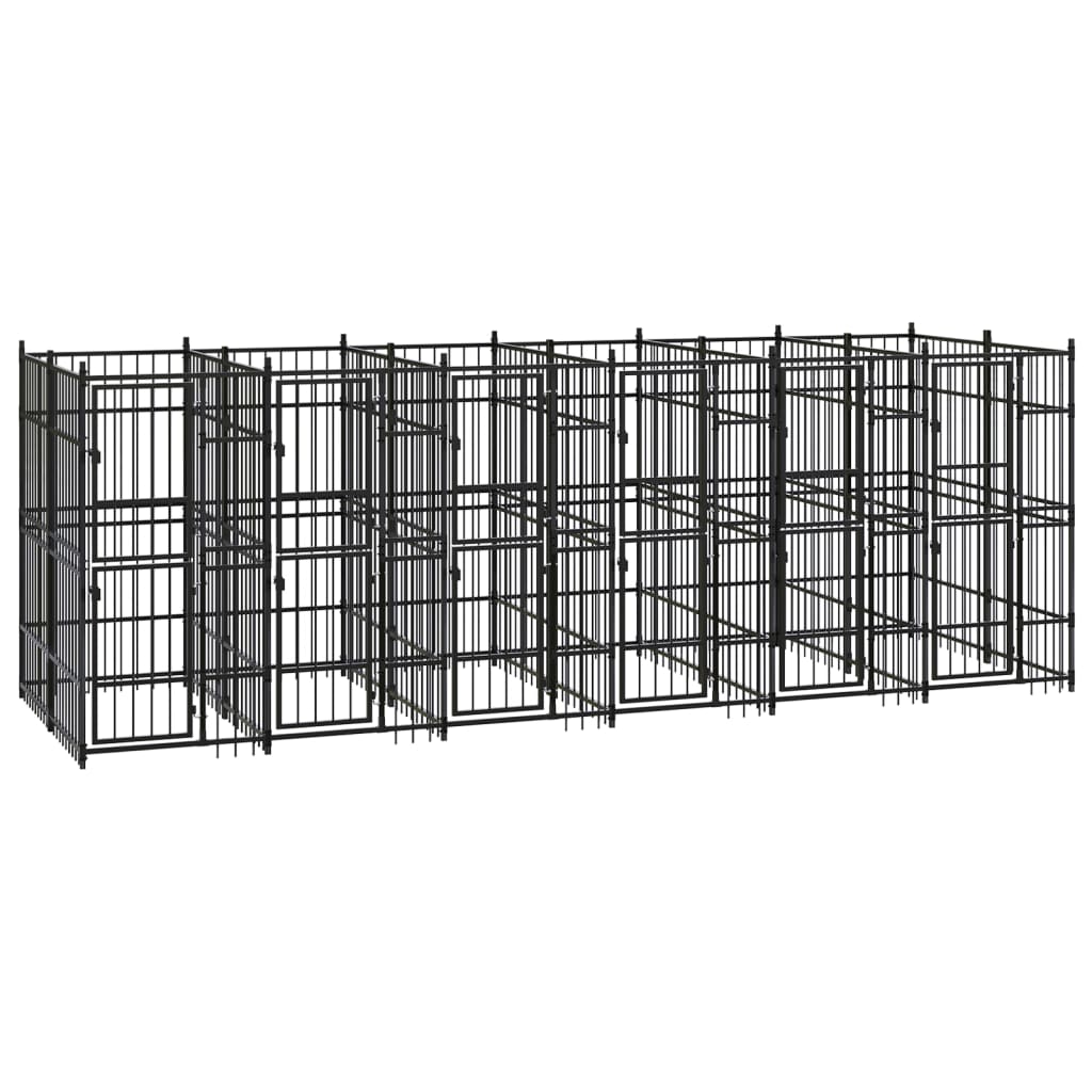 Outdoor Dog Kennel Steel 11.06 m?