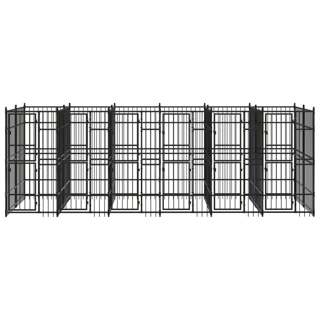 Outdoor Dog Kennel Steel 11.06 m?