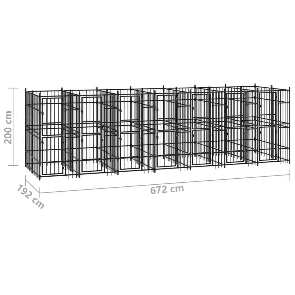 Outdoor Dog Kennel Steel 12.9 m?