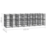 Outdoor Dog Kennel Steel 12.9 m² - Close-Up Angle