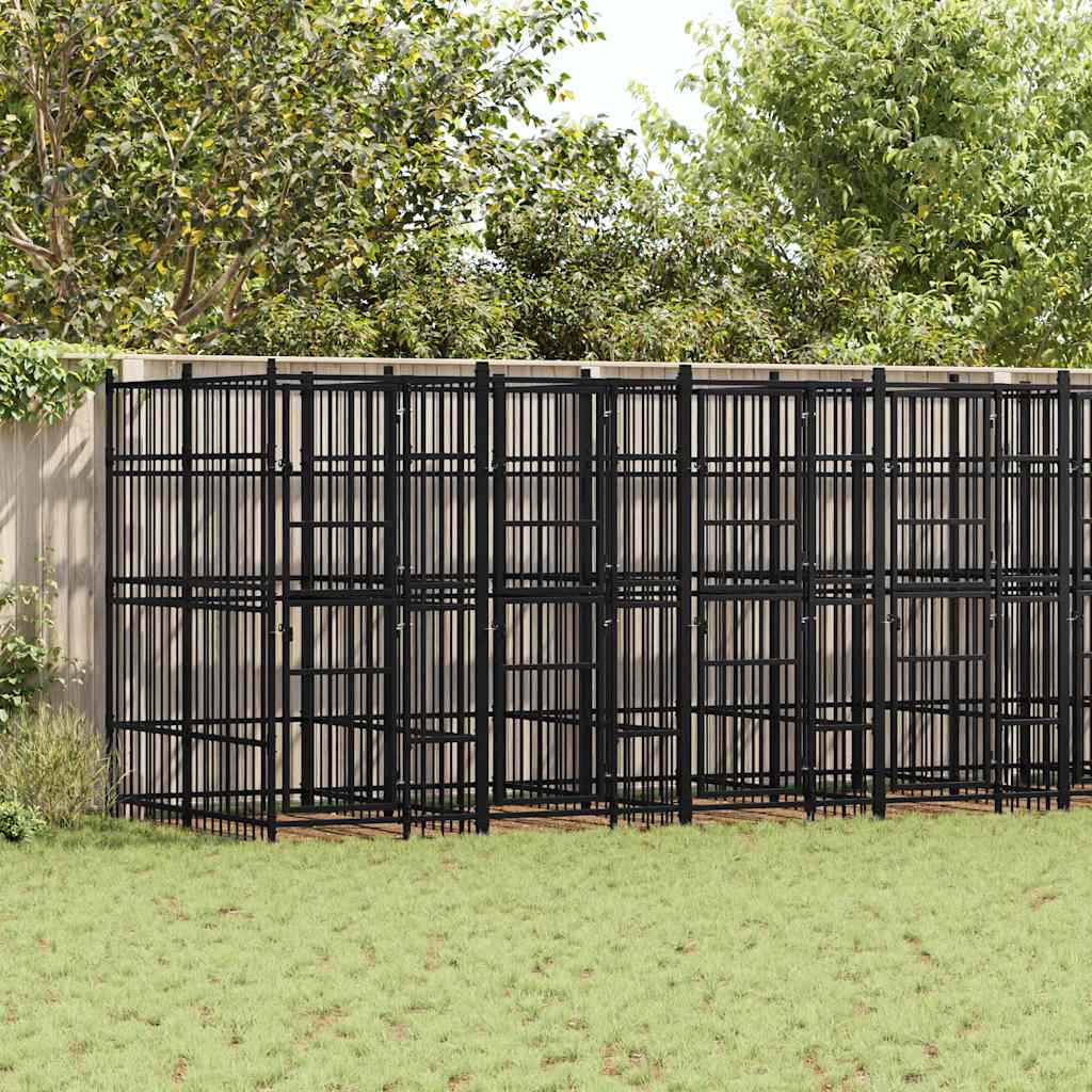 Outdoor Dog Kennel Steel 14.75 m?