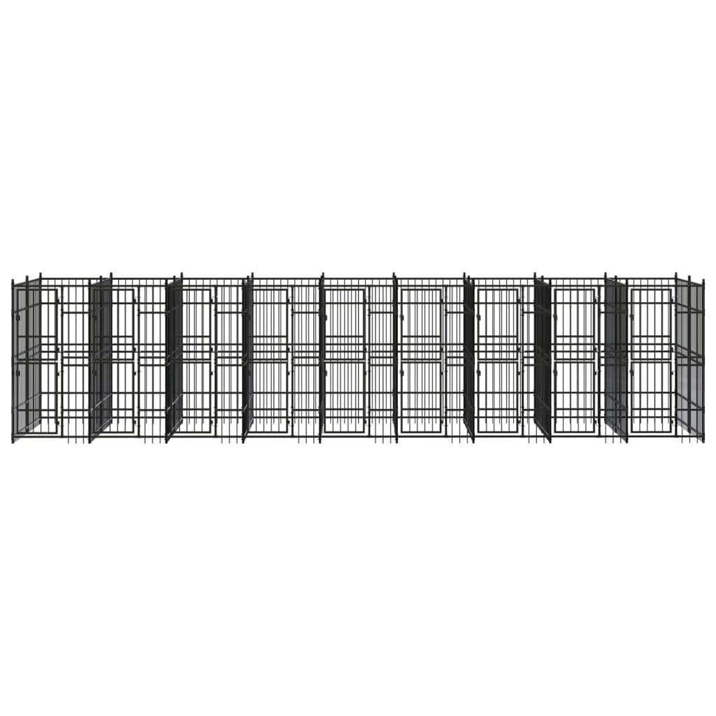 Outdoor Dog Kennel Steel 16.59 m²