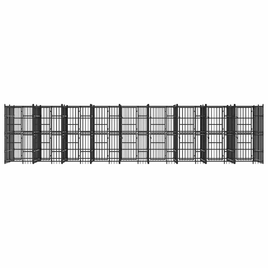 Outdoor Dog Kennel Steel 16,59 m²