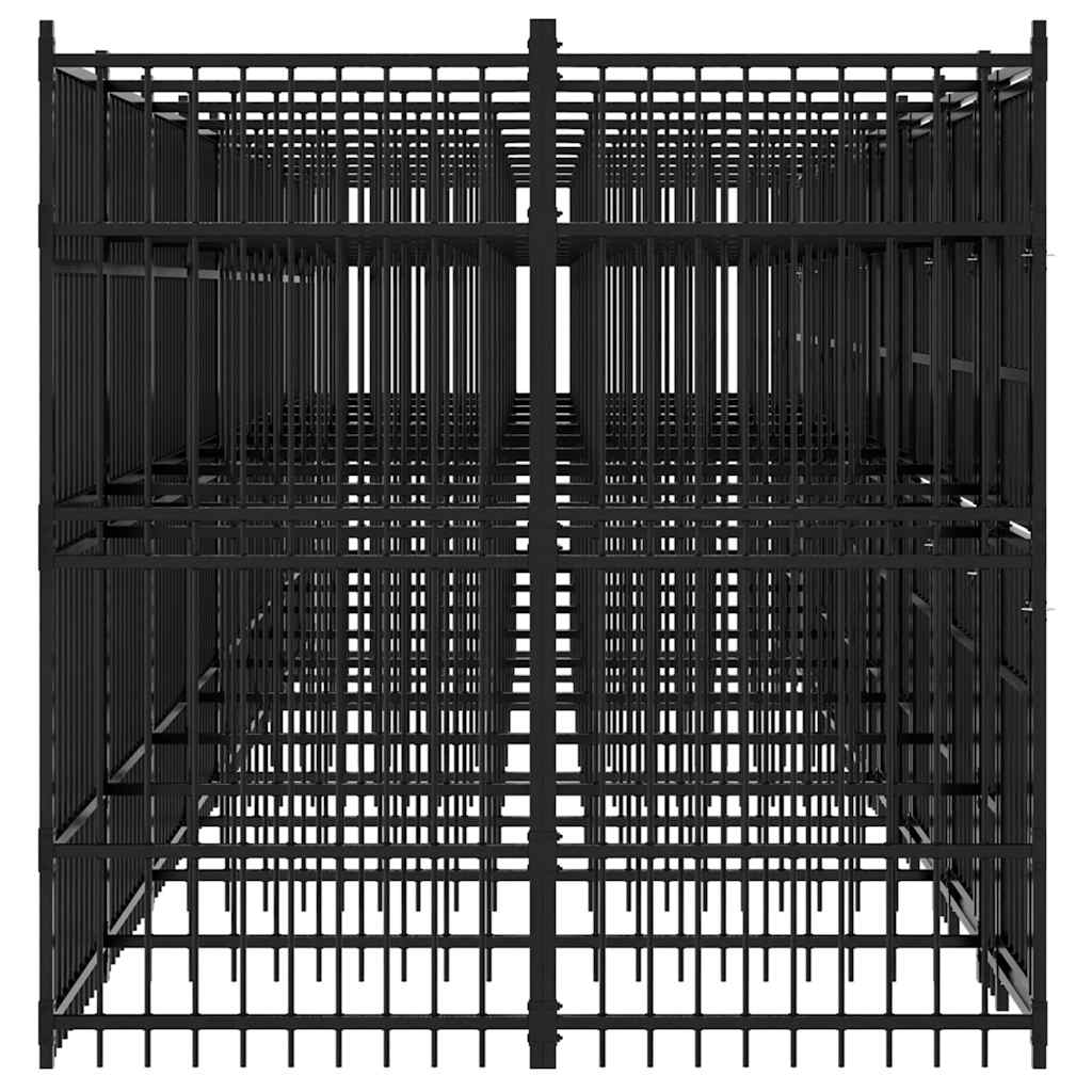 Outdoor Dog Kennel Steel 16.59 m?