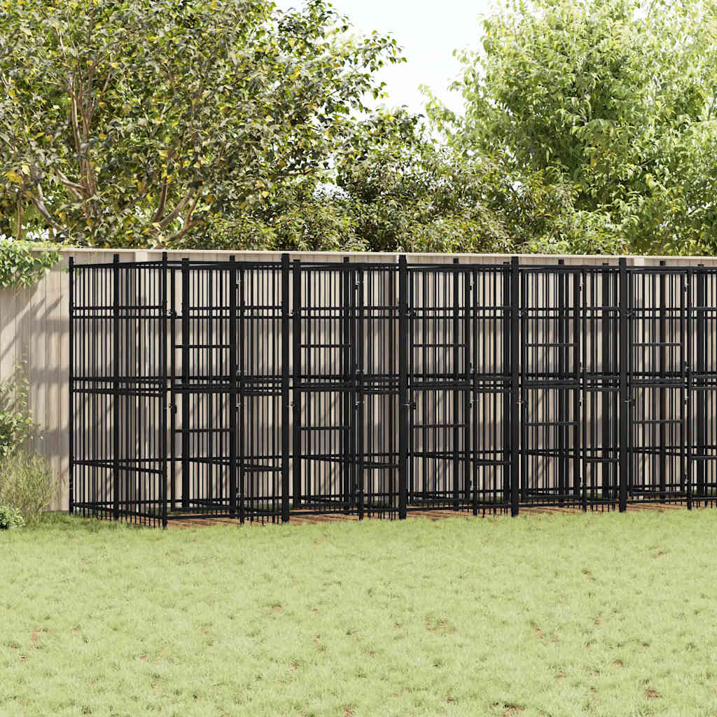 Outdoor Dog Kennel Steel 16.59 m?