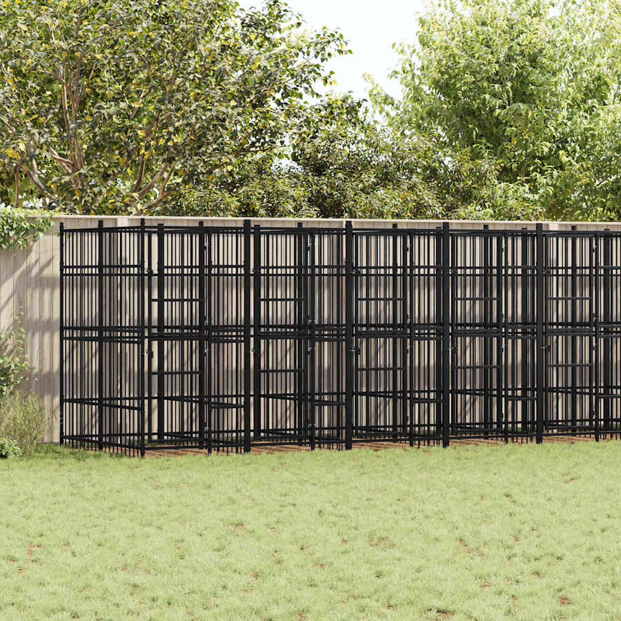 Outdoor Dog Kennel Steel 16,59 m²