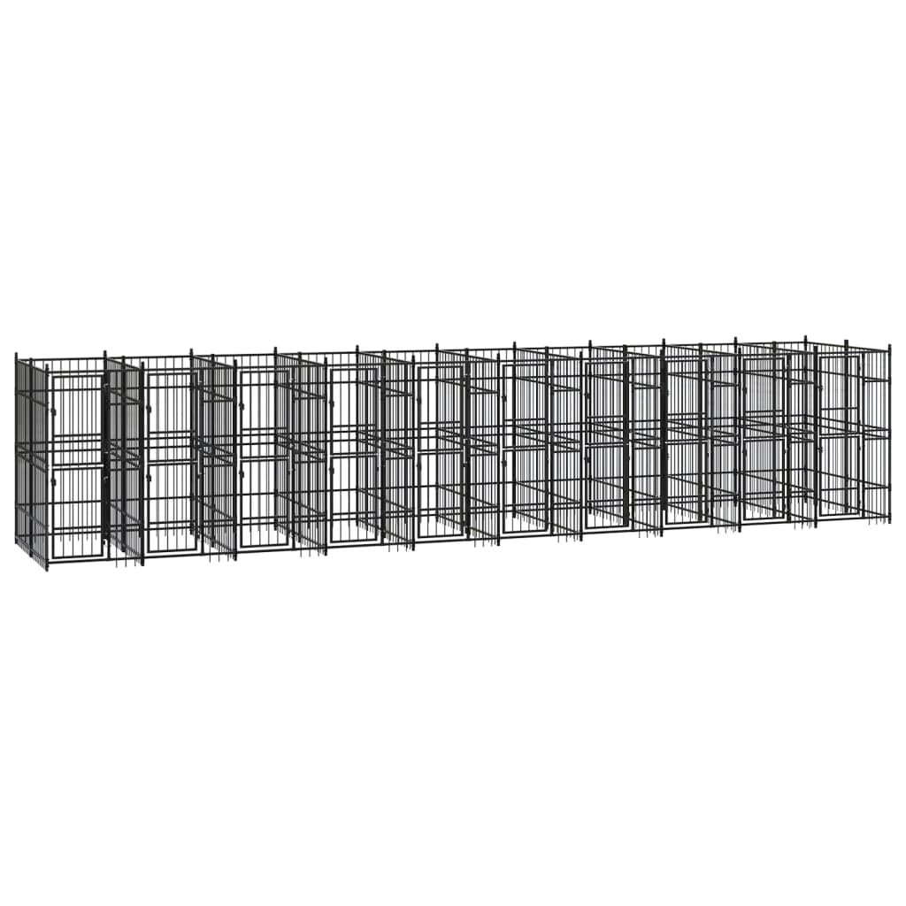 Outdoor Dog Kennel Steel 18.43 m?
