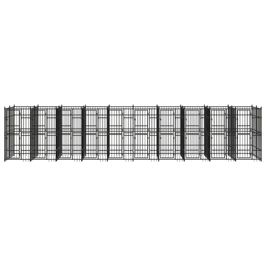 Outdoor Dog Kennel Steel 18.43 m?