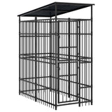 Outdoor Dog Kennel with Roof Steel 1.84 m?