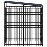 Outdoor Dog Kennel with Roof Steel 1.84 m² - Side View