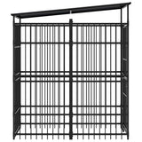 Outdoor Dog Kennel with Roof Steel 1.84 m?