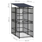 Outdoor Dog Kennel with Roof Steel 1.84 m?