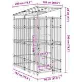 Outdoor Dog Kennel with Roof Steel 1.84 m?