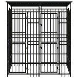 Outdoor Dog Kennel with Roof Steel 3.69 m?