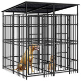 Outdoor Dog Kennel with Roof Steel 3.69 m?