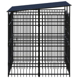 Outdoor Dog Kennel with Roof Steel 3.69 m² - Side View