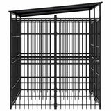 Outdoor Dog Kennel with Roof Steel 3.69 m?