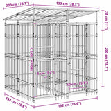 Outdoor Dog Kennel with Roof Steel 3.69 m? - Extra Image