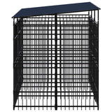 Outdoor Dog Kennel with Roof Steel 5.53 m² - Side View