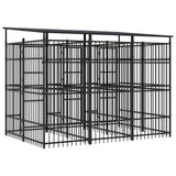 Outdoor Dog Kennel with Roof Steel 5.53 m?