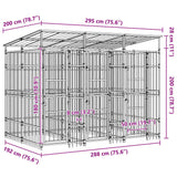 Outdoor Dog Kennel with Roof Steel 5.53 m?