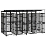 Outdoor Dog Kennel with Roof Steel 7.37 m?