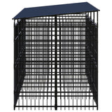 Outdoor Dog Kennel with Roof Steel 7.37 m² - Side View