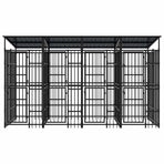Outdoor Dog Kennel with Roof Steel 7,37 m²